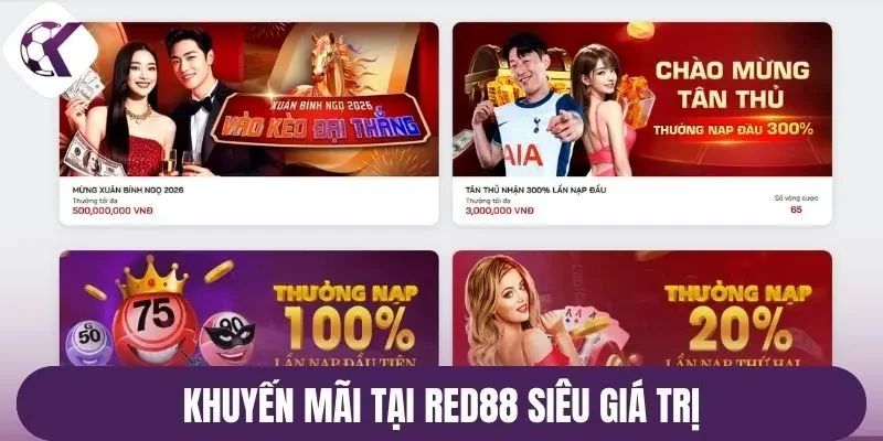 Khuyến mãi tại Red88 siêu giá trị